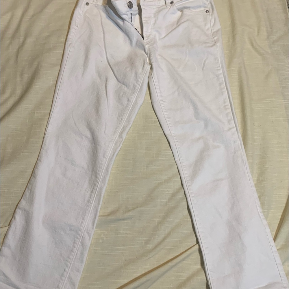 LOFT White Denim Trousers